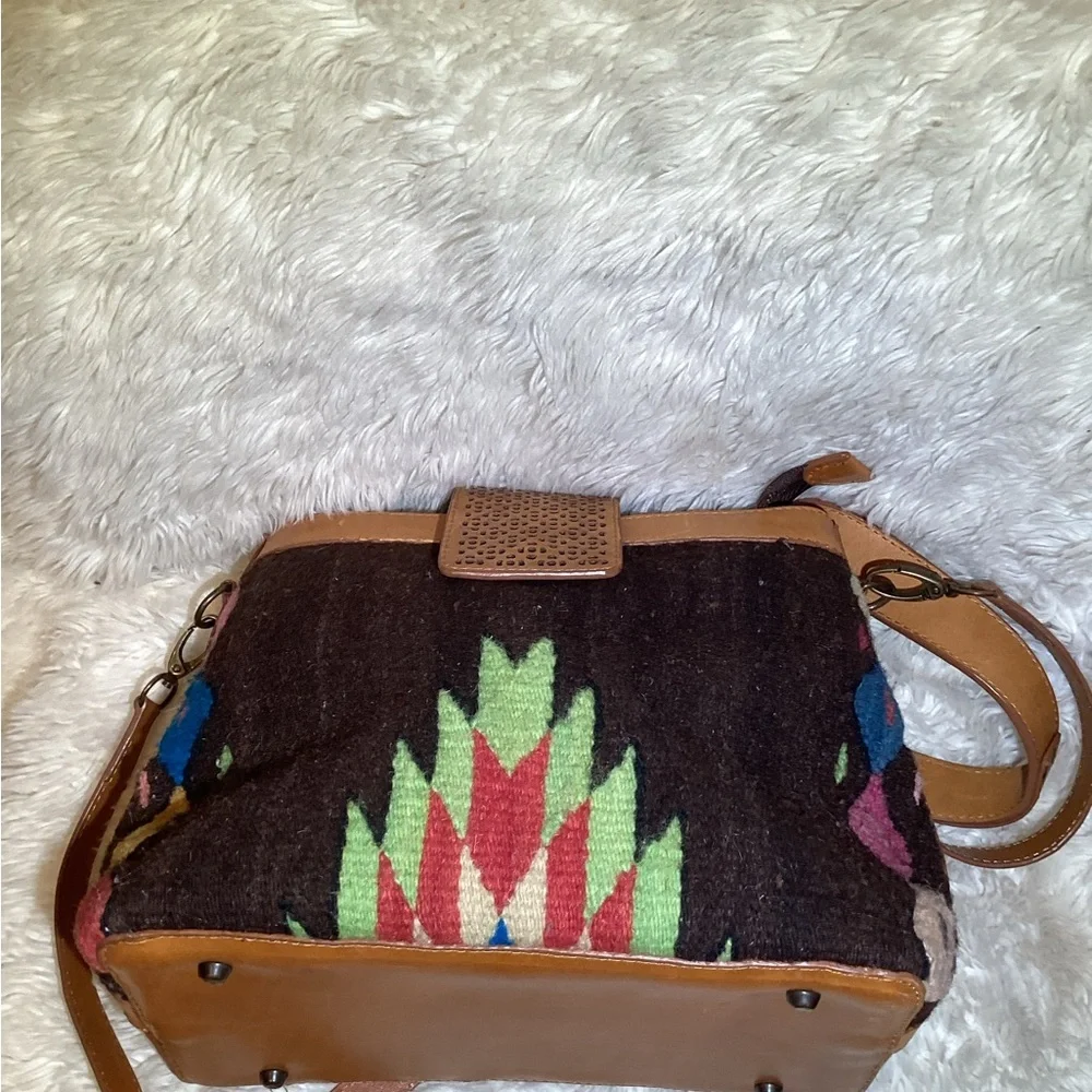 Stylish Tan and Multicolor Women's Bag